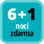 Zaplaťte minimálně 6 nocí a získáte 1 noc zdarma.