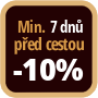 Při objednání minimálně 7 dnů před zahájením pobytu získáte slevu 10% z celé ceny ubytování.
